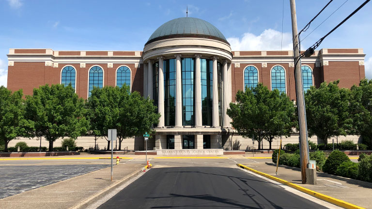 Warren County Kentucky Justice Center building on a sunny day